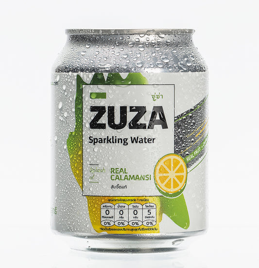 ZUZA Calamansi Sparkling Water | 12 Cans|Zero Sugar Drink with Real Thai Calamansi Juice (No Artificial Sweeteners)