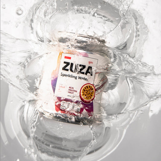 ZUZA Passion Fruit Sparkling Water – Zero Sugar Drink with Real Thai Passion Fruit Juice (No Artificial Sweeteners)