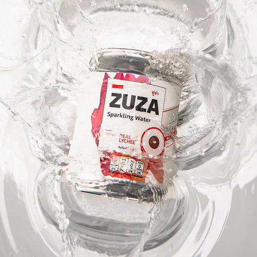 ZUZA Lychee Sparkling Water | Real Thai Lychee Juice, No Added Sugar | 12 Cans, 240ml