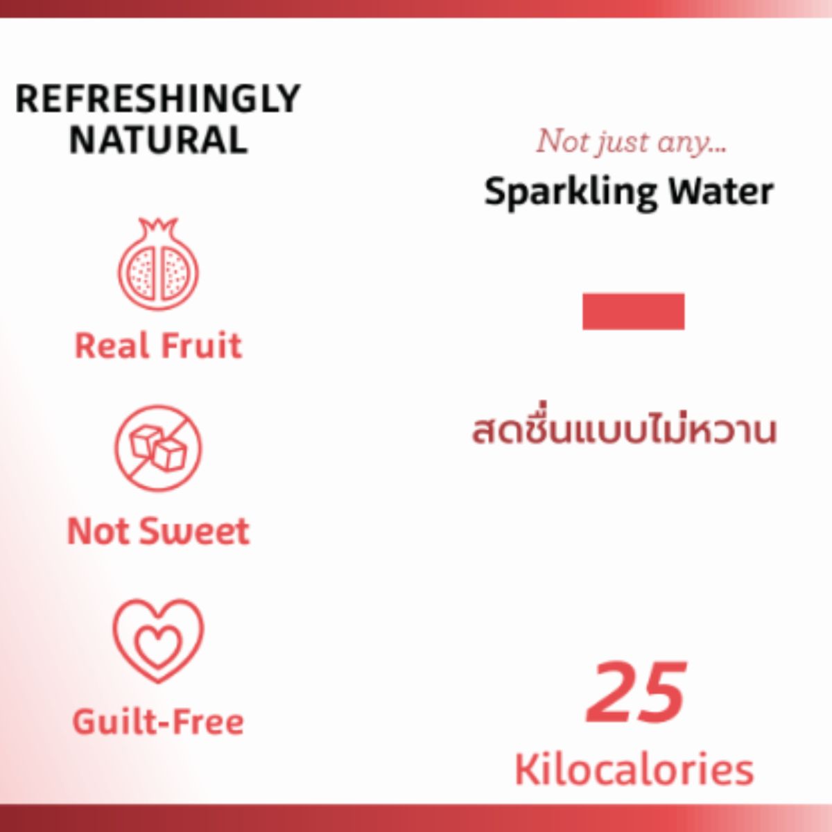 ZUZA Premium Pomegranate Sparkling Water 240ml 12 CANS| Made with Real Pomegranate Juice | 25 kcal | No Sugar