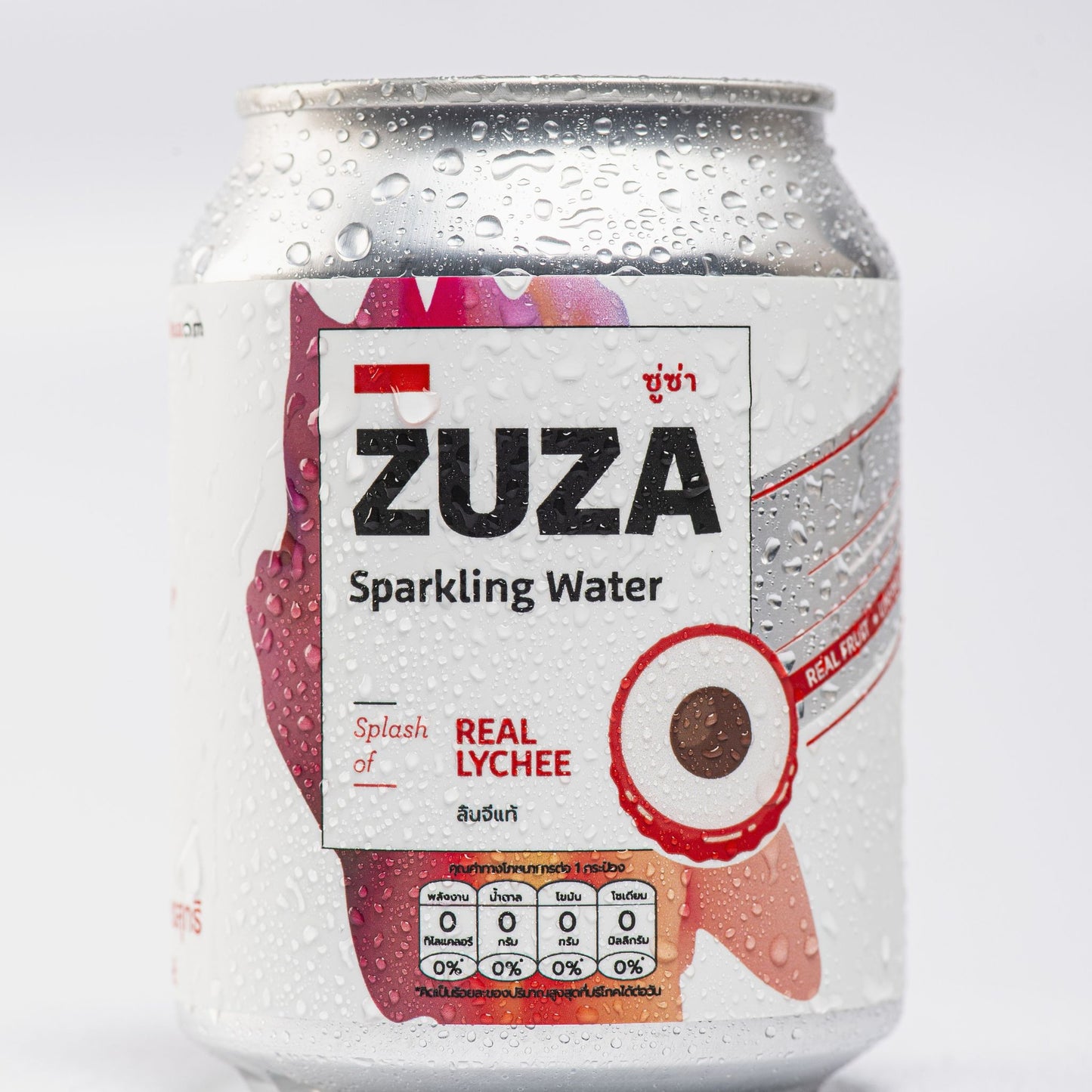 ZUZA Lychee Sparkling Water|12 Cans| Zero Sugar Drink with Real Thai Lychee Juice (No Artificial Sweeteners)
