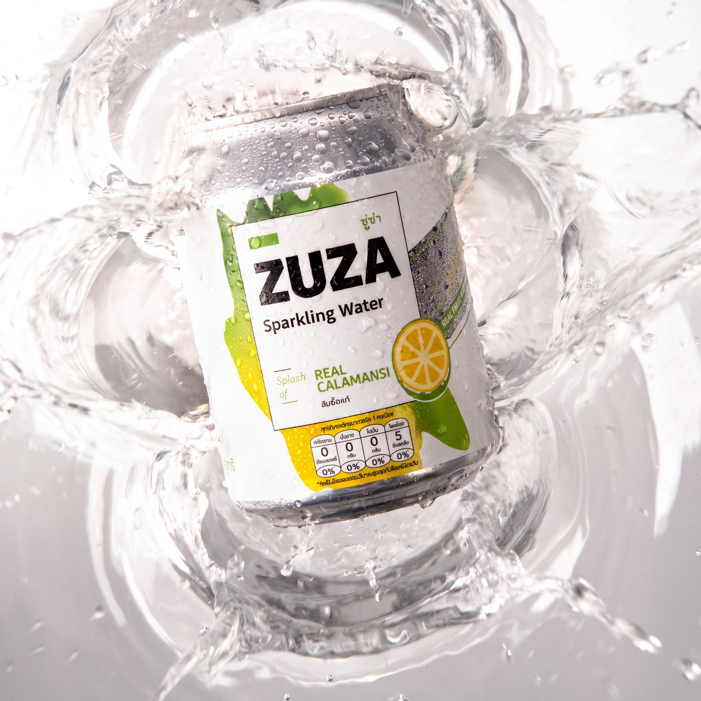 ZUZA Calamansi Sparkling Water | Real Thai Calamansi Juice, No Added Sugar | 12 Cans, 240ml
