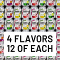 ZUZA Sparkling Water Variety Pack | 4 Flavors x 12 Cans, No Added Sugar | 48 Cans, 240ml