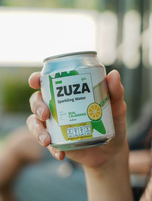 ZUZA Calamansi Sparkling Water | 12 Cans|Zero Sugar Drink with Real Thai Calamansi Juice (No Artificial Sweeteners)