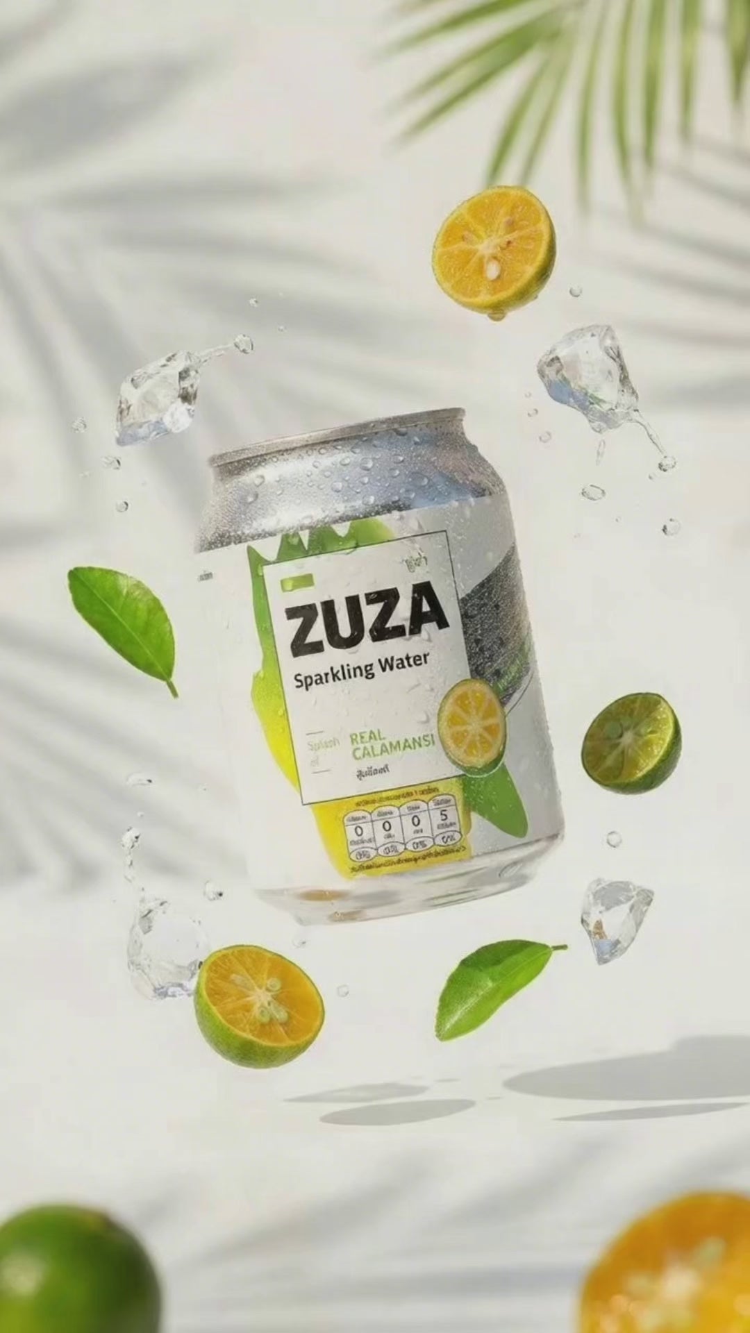ZUZA Calamansi Sparkling Water | Real Thai Calamansi Juice, No Added Sugar | 12 Cans, 240ml