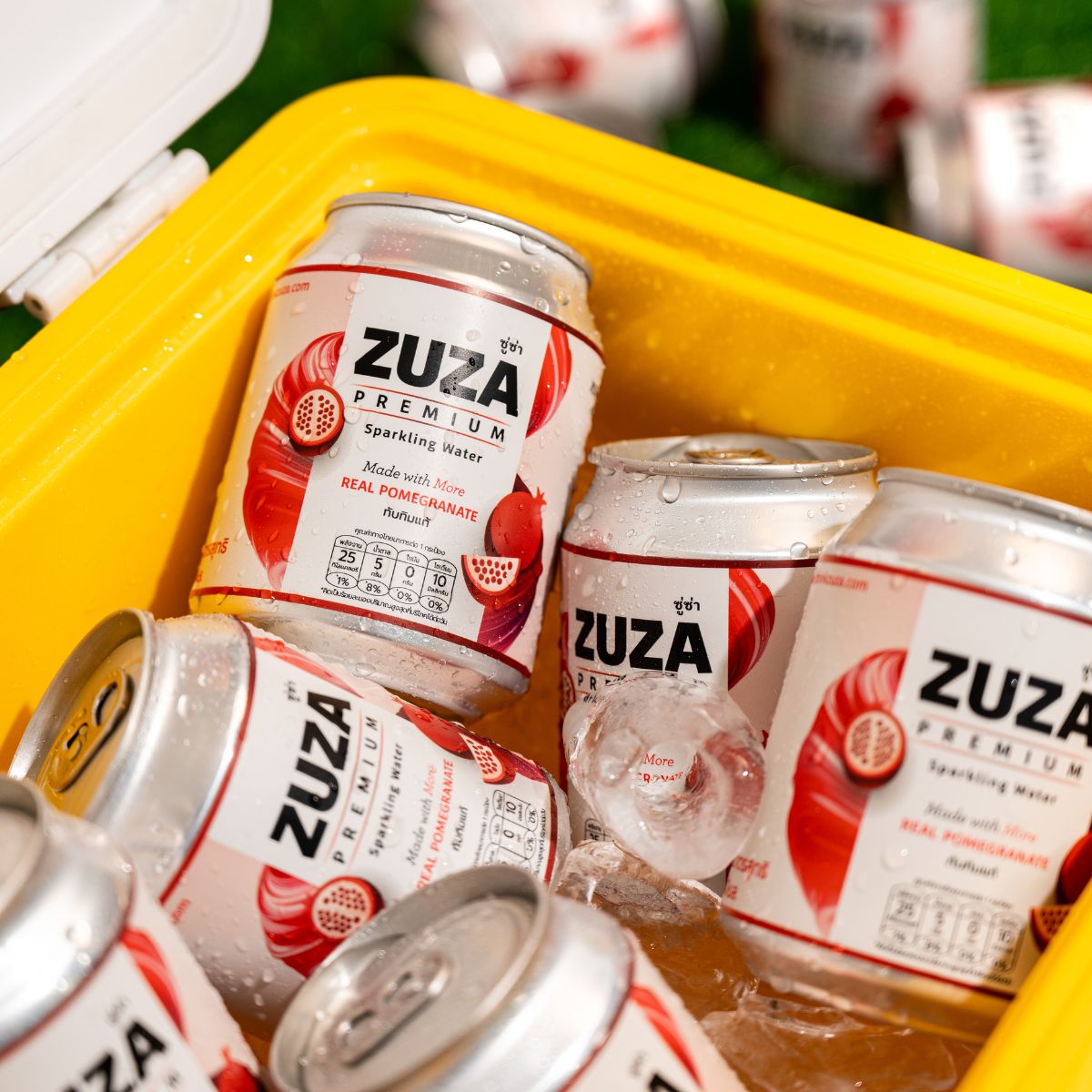 ZUZA Premium Pomegranate Sparkling Water 240ml 12 CANS| Made with Real Pomegranate Juice | 25 kcal | No Sugar